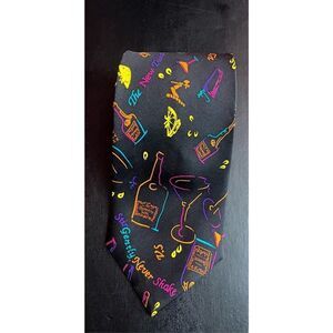 Hennessy Martini neon print tie